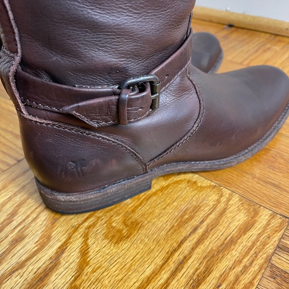 Frye Phillip Riding Tall Boots Dark Brown 9 - Picture 4 of 7